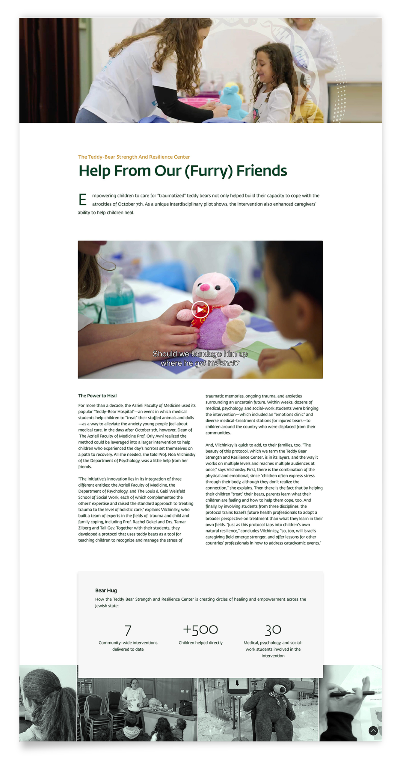 Bar-Ilan President Report 2025 - website design Website print screen