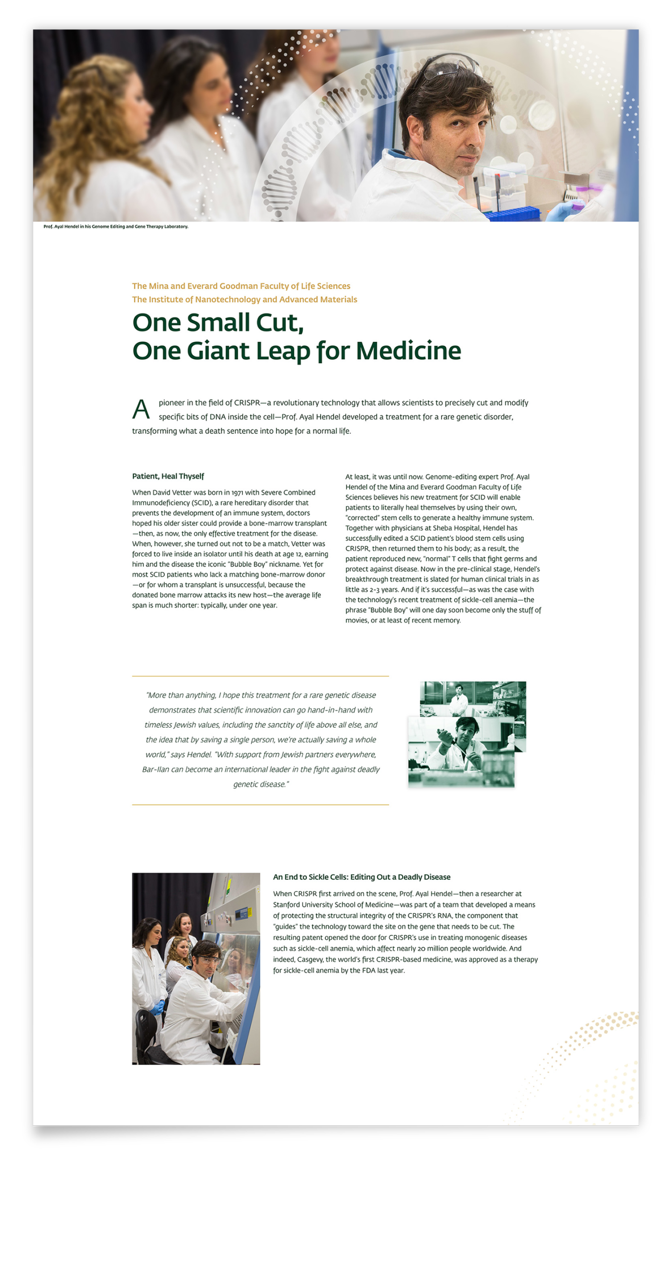 Bar-Ilan President Report 2025 - website design Website print screen